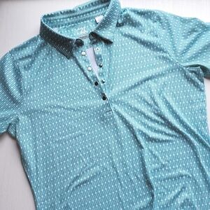 Cutter & Buck Aqua CB DryTec Geometric Print Golf Polo M